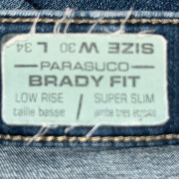 PARASUCO BRADY Edgy Street-Wear JEANS w/ SLING TOGGLE LATCH FLY CLOSURE Sz 30X29 - Picture 13 of 15